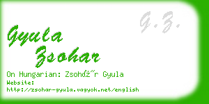 gyula zsohar business card